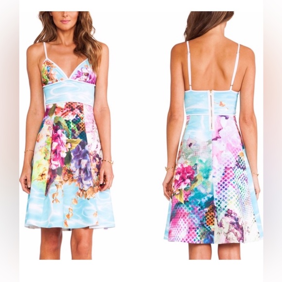Clover Canyon Dresses & Skirts - Clover Canyon Pool Flower Floral Neoprene Print Dress